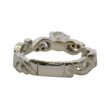 Kirk Kara Angelique Collection 14kt White Gold 1ct Natural Diamond Solitaire With Lace Sapphire and Diamond Band Size 8