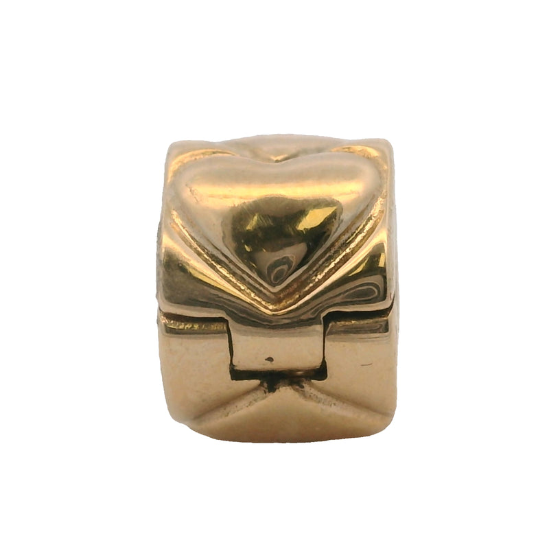 Charm separador con clip de corazones de oro amarillo de 14 kt de Pandora retirado