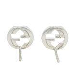 Gucci Solid 925 Sterling Silver Interlocking G Logo Stud Earrings