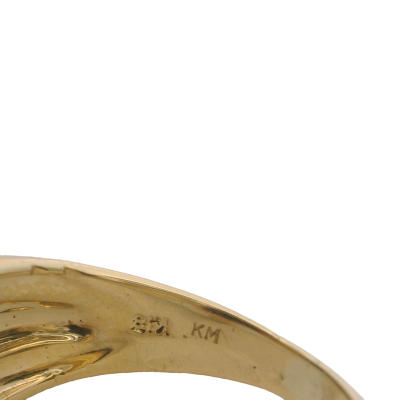 18kt Yellow Gold Bezel-Set Amethyst Cocktail Ring With Accent Rubies and Diamonds Size 5