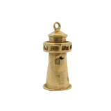 Vintage Solid 14kt Yellow Gold 3D Lighthouse Dangle Charm