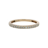 Solid 10k Yellow Gold Diamond 2mm Half-Eternity Stackable Band Ring Size 5.75