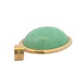 Vintage Solid 14kt Yellow Gold and Bezel-Set Green Jadeite 1.29" Cabochon Oval Pendant