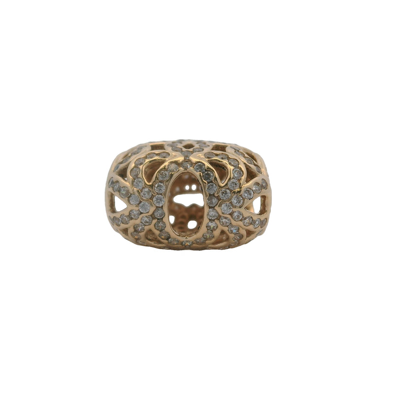 Charm separador de corazón recortado "Amor y Agradecimiento" de Pandora, oro amarillo sólido de 14 kt y circonitas (2 unidades)