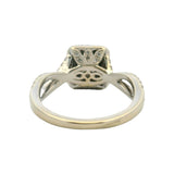 Neil Lane Solid 14kt White Gold 1ctw Emerald Cut Diamond Double Halo Twist Solitaire Ring Size 7