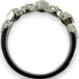 18kt White Gold Bezel Set Princess Cut and Alternating Round Brilliant Diamond Band Size 6.75