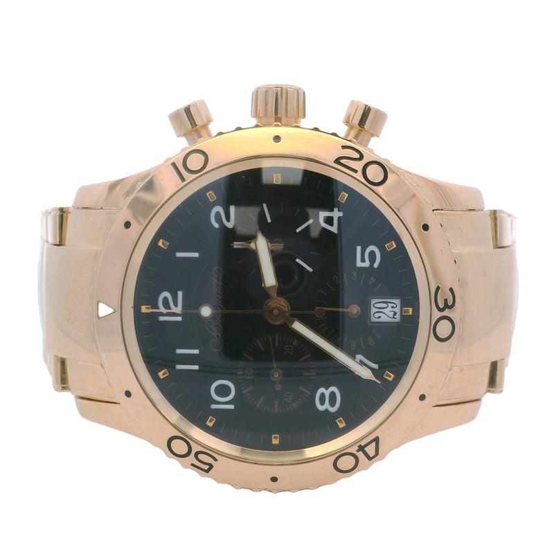 Breguet Type XX-XXI-XXII 39mm Rose Gold 18k Black Dial Chronograph Watch