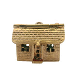 Vintage Solid 14kt Yellow Gold Opening House with Furniture Inside Charm