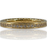 Pandora 14kt Yellow Gold CZ Cubic Zirconia and Enamel Stacking Ring