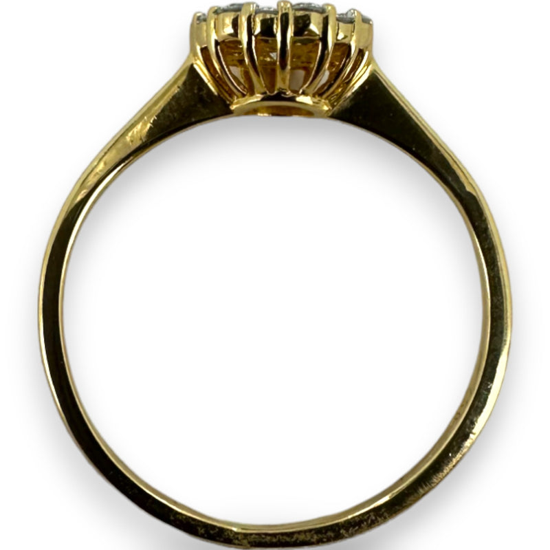 18kt Yellow Gold and 0.26ctw Diamond Cluster Wedding Ring