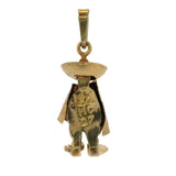 Vintage Solid 14kt Yellow Gold Sombrero Poncho Man Charm Made In Mexico