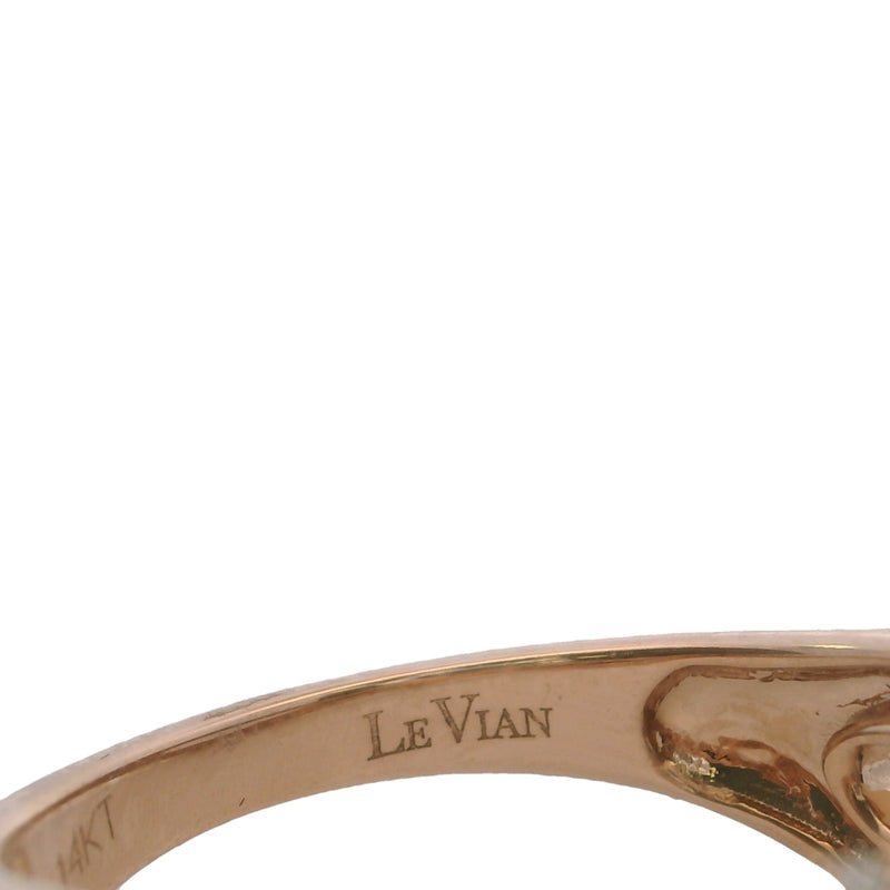 Le Vian 14kt Rose Gold White and Cognac 1/2ctw Diamond Loop Orbit Ring Size 7