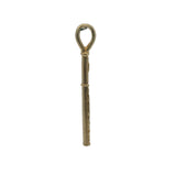 Solid 14kt 585 Yellow Gold 1.2" Long Handmade Flute Music Pendant
