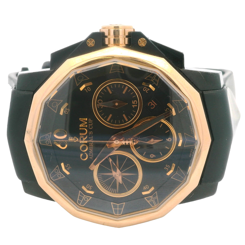 Corum Admirals Cup 01.0064 Black Dial 44mm Gold/Steel Watch