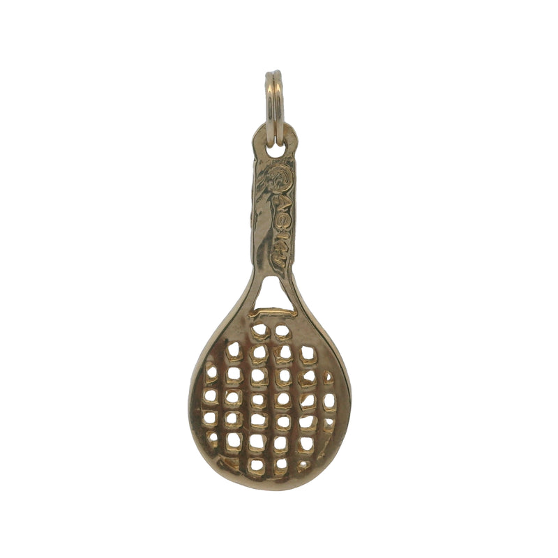Vintage 14kt Yellow Gold Woven Tennis Racquet Drop/Dangle Charm