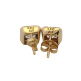 Pandora Square Sparkle Halo Stud Earrings In 14kt Yellow Gold and CZ Cubic Zirconia