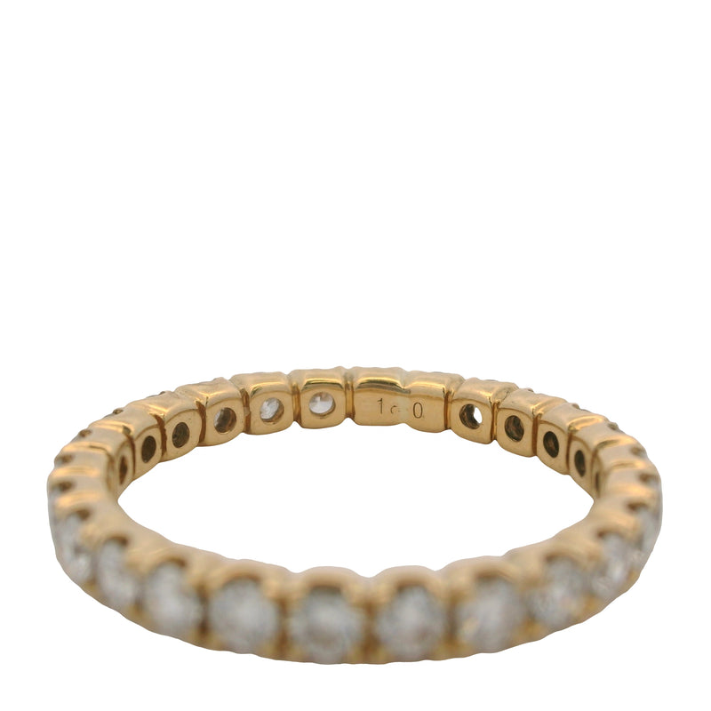 Solid 18kt 750 Yellow Gold and 1ctw Round Diamond Eternity Band Ring Size 5.75