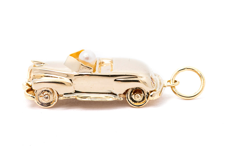 Vintage Automobile Car Cruising 14k 585 Yellow Gold Charm Pendant