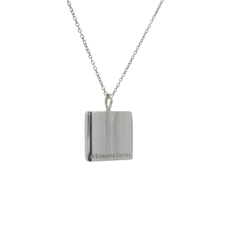 Tiffany & Co New York 925 Sterling Silver Square Notes 16" Pendant Necklace