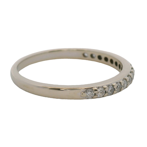 14kt White Gold and 0.24ctw Diamond 2.3mm Wedding Stackable Band Ring Size 6.75