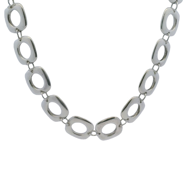 Tiffany & Co 925 Sterling Silver Square Cushion Link Toggle 17" Necklace