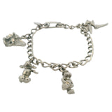 Vintage Walt Disney Solid 925 Sterling Silver Classic Characters 6" Chain Charm Bracelet