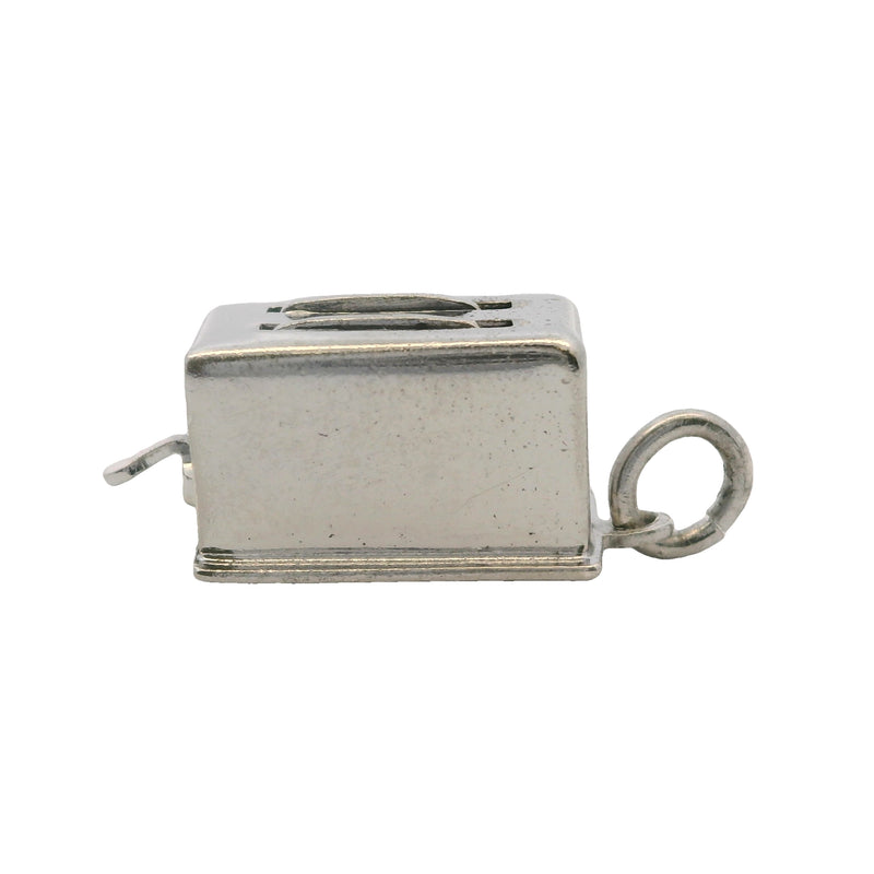 Vintage 925 Sterling Silver Moving Lever Toaster Bracelet Charm