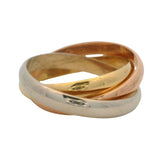 Vintage Cartier Solid 18kt Tri-Tone Gold Trinity Small Model Rolling Ring Size 4