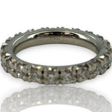 Blue Nile French Pavé 1.68ctw Diamond Eternity Wedding Band Stackable Ring in 950 Solid Platinum Size 6