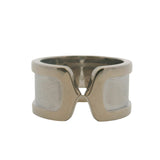 Vintage c.2000 Cartier 18kt White Gold C de Cartier Double C Ring Band Size 5