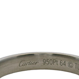 Cartier 4mm Solid Platinum 1895 Wedding Band Ring With Added Stippled Texture Size 10.75