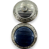 Antique 1900-1910s Edwardian Era Solid 14kt Yellow Gold and Platinum Top Reversible Cufflinks with Guilloché Enamel and Single Cut Diamonds