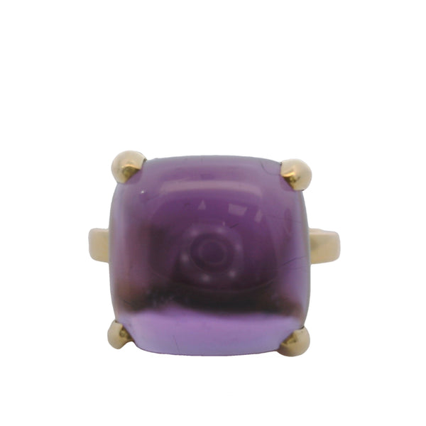 Vintage Tiffany & Co Paloma Picasso Sugar Stack Loaf Cabochon Amethyst Ring In 18kt Yellow Gold Size 5