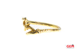 Dyadema Italy Thin Tree Branch Twig Band 925 Sterling Silver & Yellow Gold Tone Hammer Finished Ring Size 6