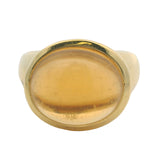 Vintage Susan Sadler Solid 18kt Yellow Gold Cabochon Citrine and Diamond Cocktail Ring Size 7