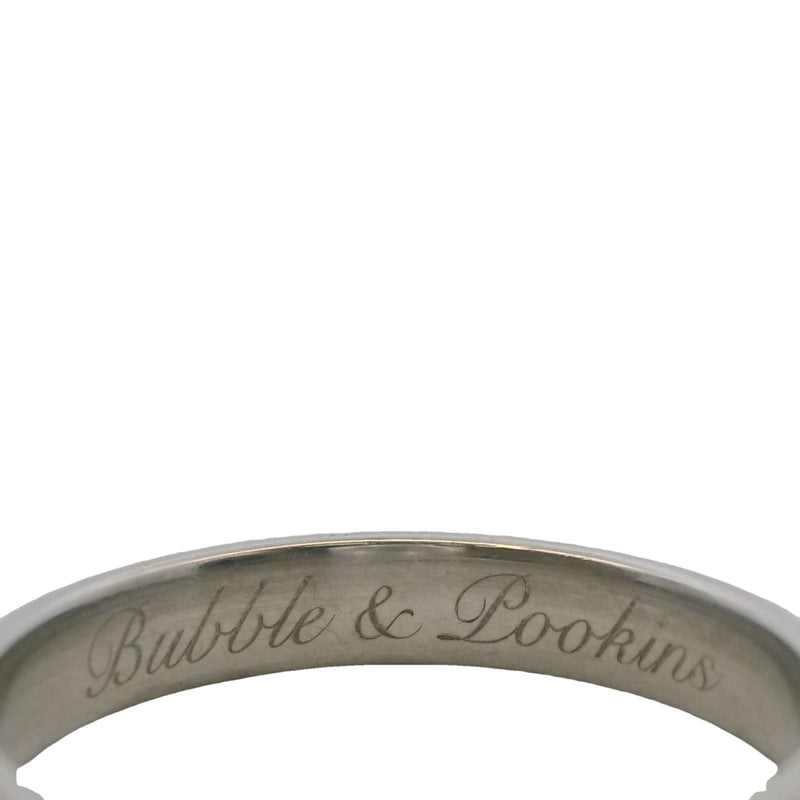 Anillo de bodas Cartier de 4 mm de platino macizo 1895 con textura punteada, talla 10,75