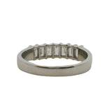 Vintage Solid Platinum and 3ctw Emerald Natural Diamonds Half-Eternity 5mm Wedding Band Ring Size 8.5