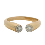 Vintage Solid 14kt Yellow Gold and 0.20ctw Diamond Wrap Horseshoe Ring Size 7.25