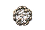 Georg Jensen Art Nouveau #159 Sterling Silver 925 Brooch Lapel Pin