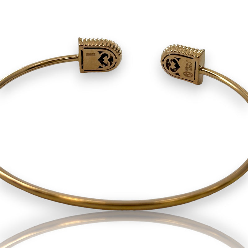 Devji Aurum Malachite and Diamond Thin Flex Cuff Bracelet in 18kt Rose Gold