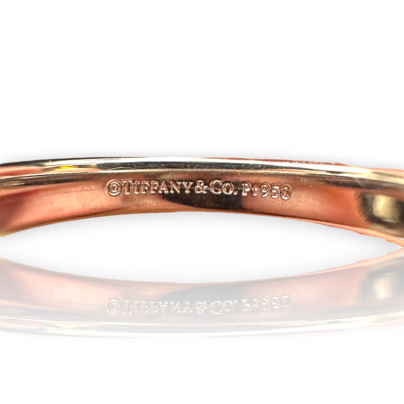 Tiffany & Co Together Collection Solid 950 Platinum Milgrain 3mm Band Wedding Engagement Ring Size 6.5