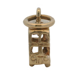 Vintage Solid 14kt Yellow Gold Double Decker Tour Bus Vehicle Dangle Charm