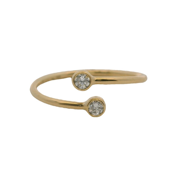 Tiffany & CO Elsa Peretti 0.10ctw Bezel Set Diamond Hoop Bypass Ring Size 6