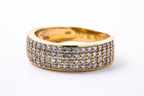 Cubic Zirconia Cluster 7mm Band 14K 585 Yellow Gold CZ Ring Size 10 1/2