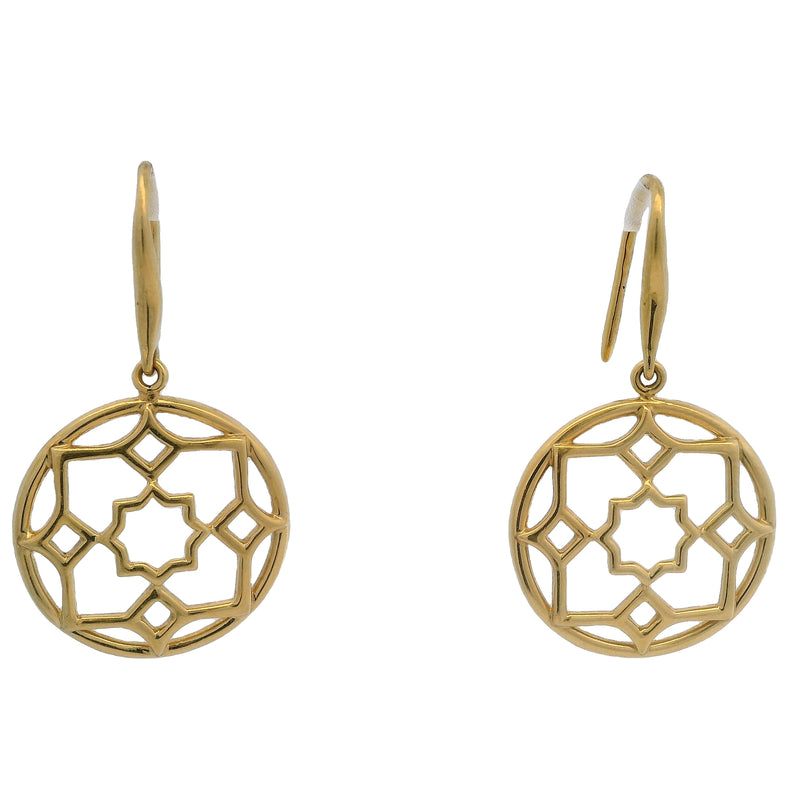 Rare Tiffany & CO Paloma Picasso Zellige Marrakesh Solid 18kt Yellow Gold Drop/Dangle Earrings