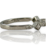 18kt White Gold Bezel Set Princess Cut and Alternating Round Brilliant Diamond Band Size 6.75