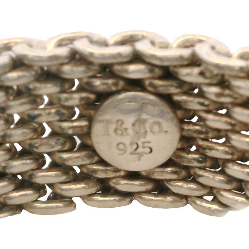 Tiffany & Co Somerset Collection 925 Sterling Silver 10mm Mesh Ring
