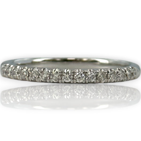 Bony Levi 18kt White Gold and Diamond Half-Eternity Wedding Anniversary Band Size 7