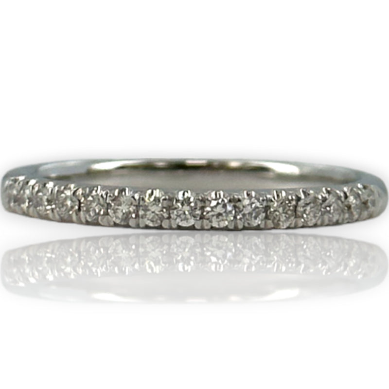 Bony Levi 18kt White Gold and Diamond Half-Eternity Wedding Anniversary Band Size 7