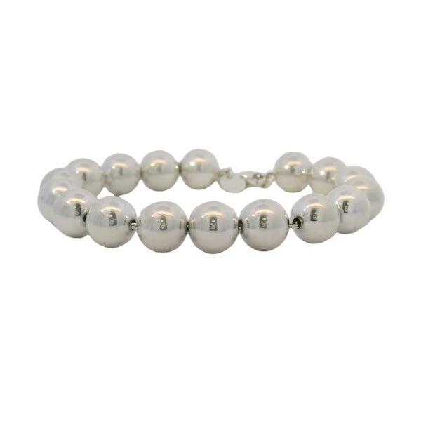 Tiffany & Co HardWear Collection 925 Sterling Silver Ball 10mm Bead Bracelet 7.5"